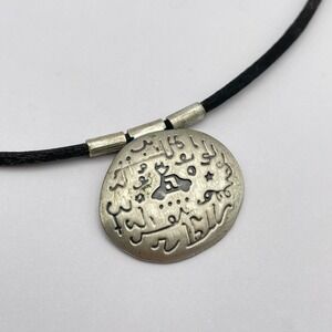 Signed Javier Mariscal Las Joyas Unisex Art Pendant Necklace Los Garriris Fermin